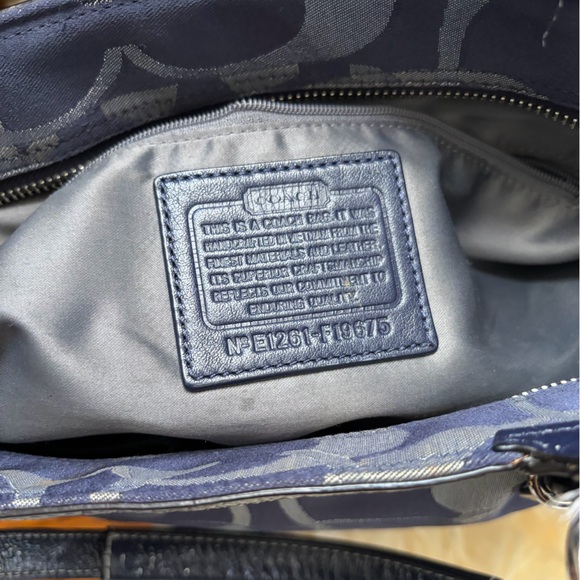 Coach Gallery Optic Signature Metallic Tote in Black and Silver - Picture 10 of 14